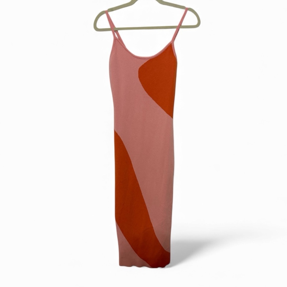 Elegant Pink and Orange Women's Dress